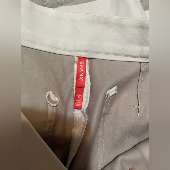 SPANX Cropped Wide Leg Classic White Pull-on Shaping Pants Large - Picture 3 of 4